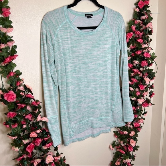 Champion Teal Aqua Blue Long Sleeve Athletic Shirt Womens Small Casual - Picture 7 of 8